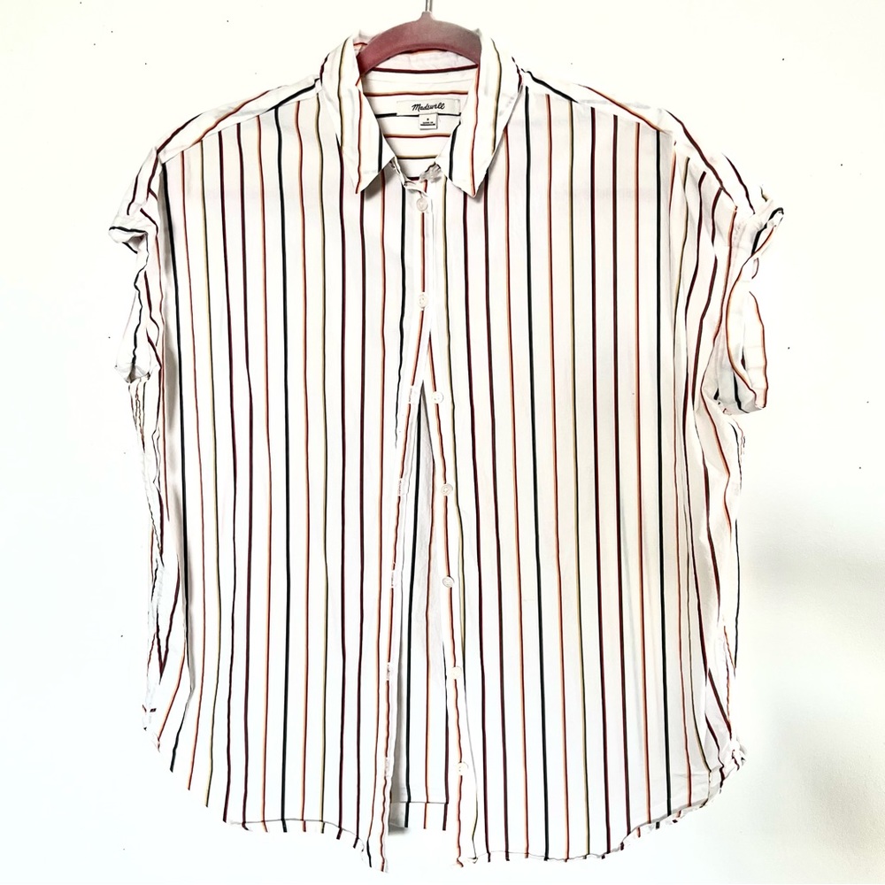 Madewell multi color stripe women’s button down size S